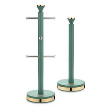 Tower Cavaletto Mug Tree and Towel Pole Set - Jade Green and Champagne Gold
