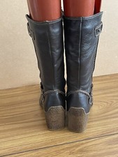 Ladies Wedge Leather Boots
