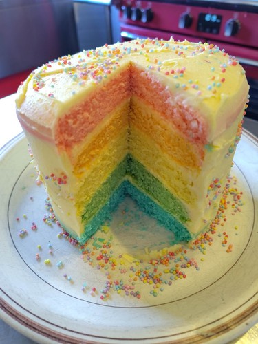 Homemade rainbow cake vegan - homemade, cake!