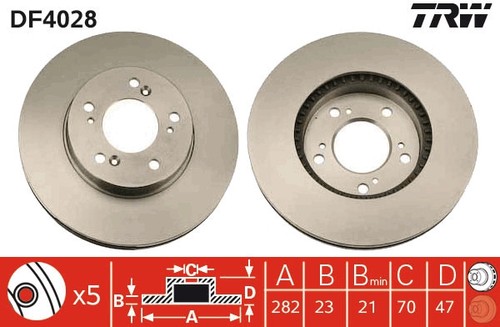 Trw df4028 brake disc - df4028,