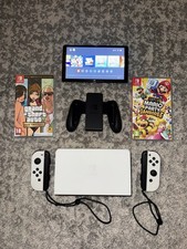 Nintendo Switch OLED Bundle Mint, White with 2 Games GTA & Mario Case Included