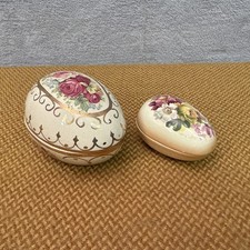 Vintage Floral Porcelain Egg