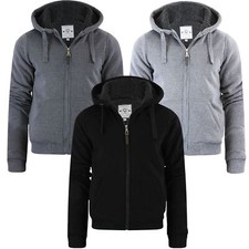 Mens Brave Soul Sherpa Fleece Fur Lined Borg Hoodie Winter Sherpa Hooded Jacket