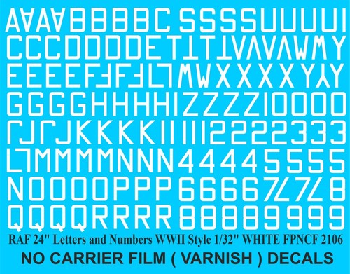 Raf letters numbers - raf, 24"