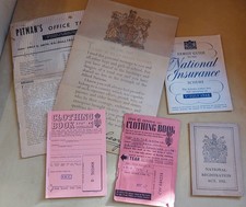 WWI And WWII Ephemera Including Ration Books National Registration Papers Etc