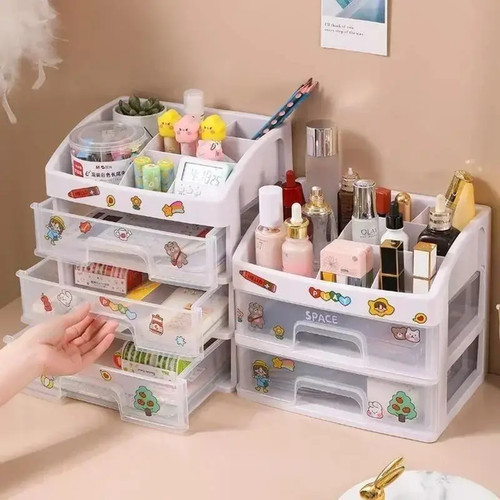 Clear makeup organizer drawers - organizer,