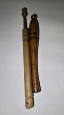 Pair of Antique Turned Lace Bobbins – Light & Dark Hardwood