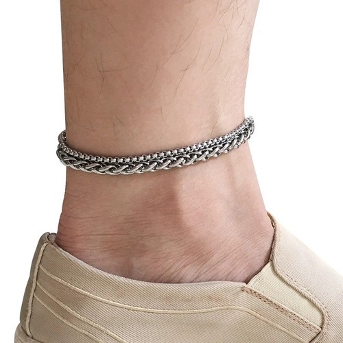 Stainless steel anklet - stainless,