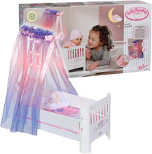 Baby Annabell Sweet Dreams Bed, Doll Bed with Light-Up Canopy, Mattress, Matchin