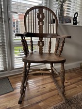 Antique Solid Wood Windsor Rocking Chair