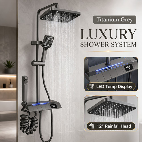 Titanium grey led rainfall - titanium,