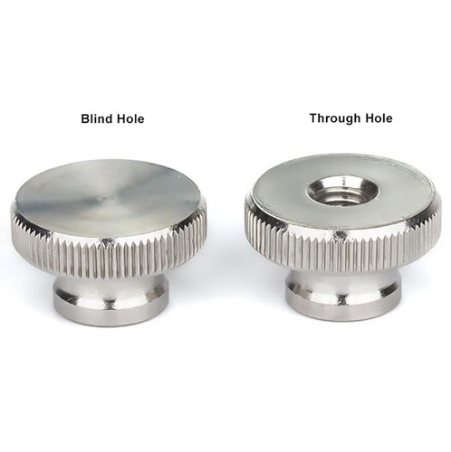 Stainless steel knurled thumb - stainless,