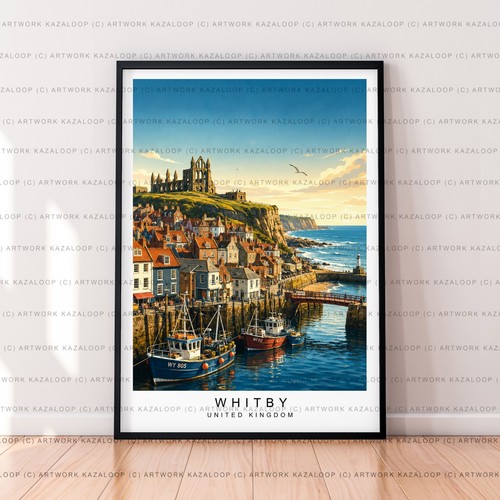 Whitby steps scene - steps, unframed