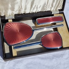 Vintage faux guilloche enamel