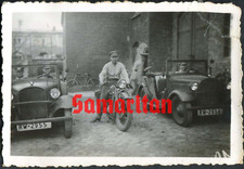 I11/2 EARLY WW2 ORIGINAL PHOTO OF GERMAN PERSONNEL ON MOTORBIKE AND VEHICLE