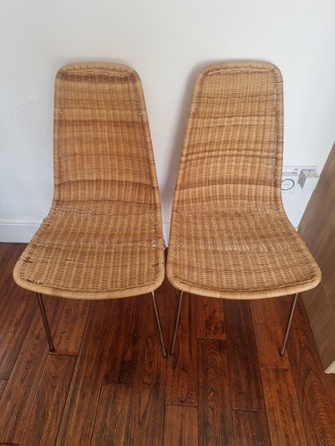 Pair wicker chairs - of,