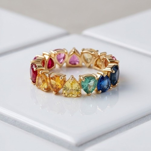 Heart shape multi sapphire - heart,