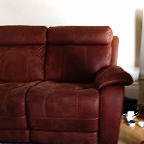 Brown suede seater recliner - suede, 2-seater