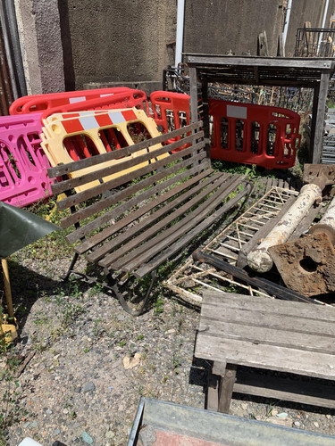 Vintage slat bench - slat,