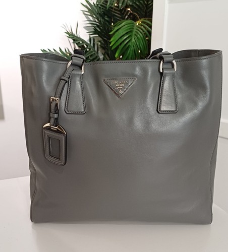 Prada grey leather - leather, double
