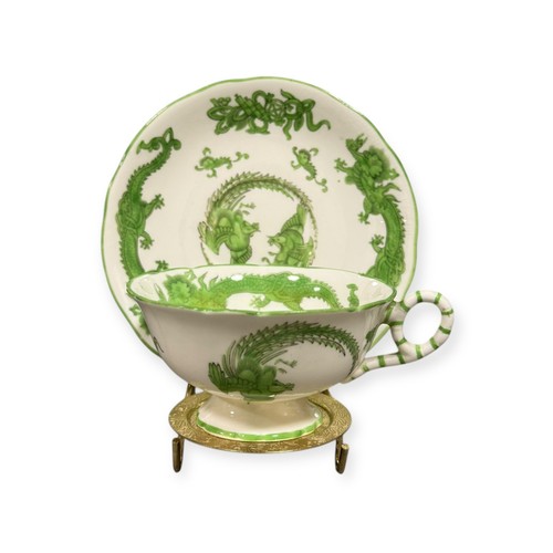 Coalport green dragon - dragon, cup