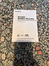 Sony MZ-R500 Portable Minidisc Recorder Operating Instructions Booklet