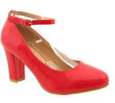 WOMENS BLOCK HEEL ANKLE STRAP