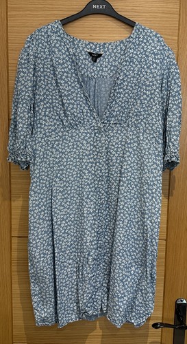 Next floral denim blue neck - floral,