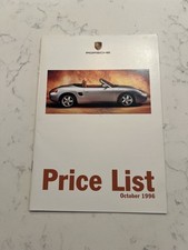 Porsche Price List October