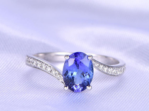 1ct lab created - oval, tanzanite