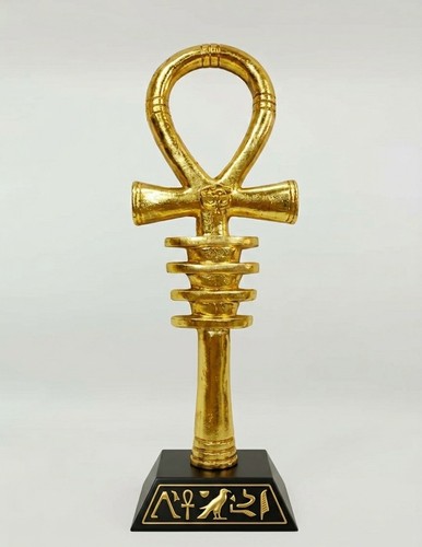 Brass ankh djed key pillar - djed,