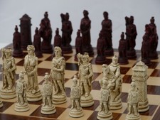 Roman Red-Ivory Chess Set By