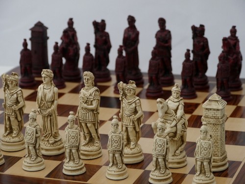 Roman red ivory chess - roman,