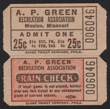 Vintage ticket A P GREEN