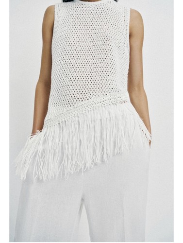 Zara women fringe - top, size
