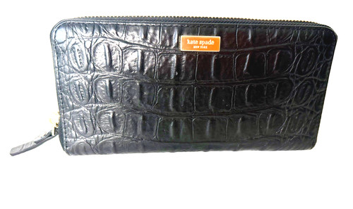 New kate spade black croc - new,