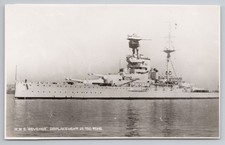 RPPC HMS Revenge Battleship Royal Navy Photochrom Postcard Warship c1920s-30s