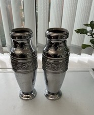 PAIR OF SILVER COLOURED METAL