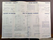 Vintage British Plaster Board Instruction Sheets (2) | Blue Hawk Plans, 20"x10"