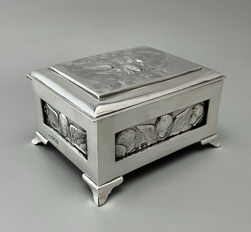 Edwardian silver jewellery box - edwardian,