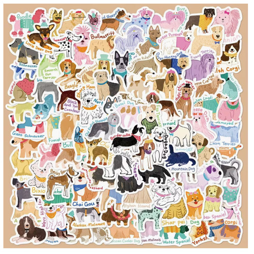 Dog breed stickers - 15pcs,