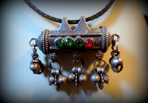 Tribal amulet pendant silver - amulet,
