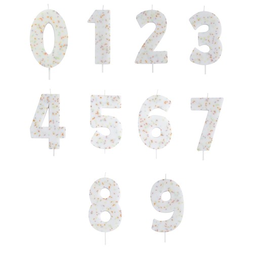 Jumbo number candles sprinkle - candles,