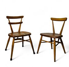 TWO ERCOL CHILDS STACKING CHAIRS SOLID ELM AND BEECH MID CENTURY RETRO