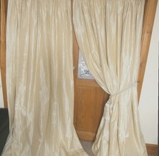 Pair Gold Silk Curtains. 81
