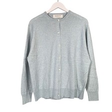 Johnstons of Elgin Cardigan Pure Cashmere Size UK14 Blue Granny Cottage Scotland