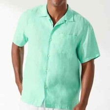 TOMMY BAHAMA Neptune Green Button-Down Shirt Lightweight Al Fresco Tropics S