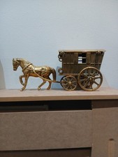 Antique Brass Horse Drawn