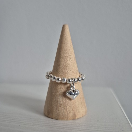 Sterling silver puffed - puffed, heart