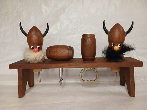 Vintage viking wooden bar set - viking,